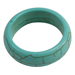 Türkis Synthetische howlite breite Bandring, Türkis, 17 mm