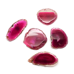 Светло-Вишневый Натуральные бразильские агаты большие подвески, окрашенные, разнообразные, светло-вишневый, 50~75x30~50x4~7 мм, отверстие : 1.5 мм