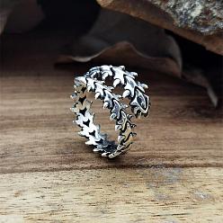 Античное Серебро Регулируемые манжеты из ретро-сплава, скелет, античное серебро, внутренний диаметр: 16~19 мм