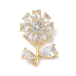 Прозрачный Латуни циркония кубической подвески, , без свинца и без кадмия, долговечный, стойки покрытие, реальный 18 k позолоченный, прозрачные, 20x13x8.5 мм, отверстие : 5x3 мм