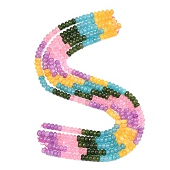 Бирюза Градиентный цвет вишневого кварцевого стекла и нити из окрашенного натурального белого нефрита, гладкая рондель, бирюзовые, 8~8.5x5~5.5 мм, отверстие : 1 мм, около 79 шт / нитка, 15.83~15.94'' (40.2~40.5 см)