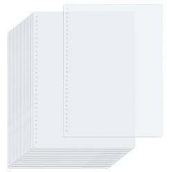 Прозрачный Пластиковые разделители для папок, 30 Вкладка индексной страницы с отверстиями для планировщика, блокнота и переплетных листов., прямоугольные, прозрачные, 300x215x0.5 мм, отверстие : 5.5 мм