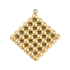 Rhombus 304 подвески из нержавеющей стали, ионное покрытие (ip), реальный 18 k позолоченный, ромб, 26.5x24x3 мм, отверстие : 1.4 мм