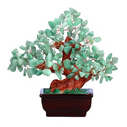 Зеленый Авантюрин Украшения из натуральной зеленой авантюриновой крошки, Цветочный горшок с латунной проволокой, обернутый энергетическим камнем фэн-шуй, подарок для женщин и мужчин, медитация, 160~170 мм