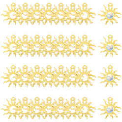 Light Gold 40шт. стойка с покрытием сплава открытая задняя часть безеля подвески, без кадмия, без никеля и без свинца, солнечные чары, золотой свет, 24.5x25.5x3 мм, отверстие : 1.8 мм