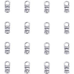 Antique Silver Alloy Ribbon Ends, Antique Silver, 10x5x4mm, Hole: 3x2.5mm