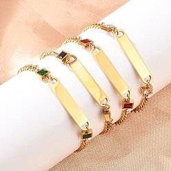 (52) Непрозрачная лаванда 304 из нержавеющей стали ссылка браслеты, со стаканом для женщин, ионное покрытие (ip), реальный 18 k позолоченный, разноцветные, 7-3/8 дюйм (18.7 см)