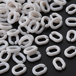 Old Lace Opaque Acrylic Linking Rings, Quick Link Connectors, For Jewelry Chains Making, Oval, Old Lace, 10x7.5x2.5mm, Hole: 3x5.5mm