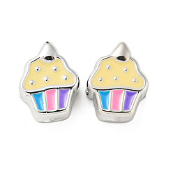 Food Ccb пластик большой отверстие бисер, с эмалью, питание, 15x10.5x8 мм, отверстие : 4 мм