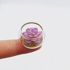 Средняя Орхидея Модель горшка для суккулентов из смолы, украшение кукольного домика микропейзажем из мха, средне орхидеи, 26x18 мм