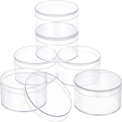 Clear Plastic Box, for Powder Puff, Flat Round, Clear, 79x30mm, Inner Size: 76mm, Capacity: 110ml(3.71 fl. oz)