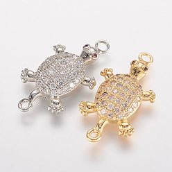 (52) Непрозрачная лаванда Латунные микро проложить кубических ссылки циркония, черепаха, разноцветные, 24.5x13x4 мм, отверстие : 1 мм