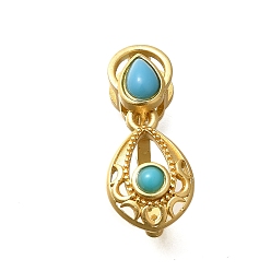 Золотой Латуни льда поручительств выбор щепотка, с синтетическими бирюзовый, без кадмия и без свинца, стойки покрытие, долговечный, золотые, 22 мм