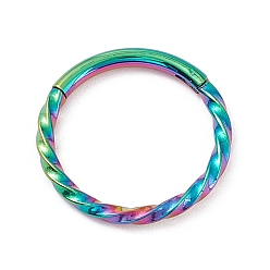 Rainbow Color Витые серьги-кольца для девушек и женщин, массивные 304 серьги из нержавеющей стали, Радуга цветов, 12.7x1.2 мм, 16 калибр (1.3 мм)