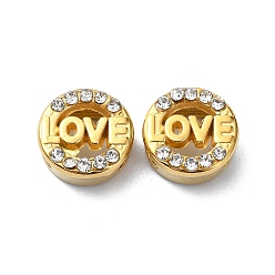 Слово Ионное покрытие (ip) 304 подвески из нержавеющей стали, со стразами, реальный 18 k позолоченный, слово, 10.5x4.8 мм, отверстие : 2.2x6.5 мм