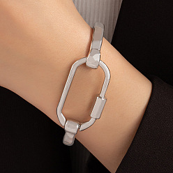 Платина Овальные браслеты-манжеты из сплава для женщин, платина, внутренний диаметр: 2~2-3/8 дюйм (5~6 см)