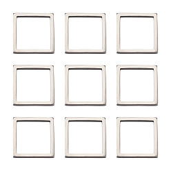 Нержавеющая Сталь Цвет 304 нержавеющей стали связывающий кольца, квадратный, цвет нержавеющей стали, 20x20x2 мм