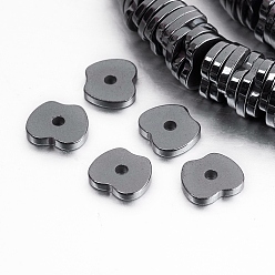 Non-magnetic Hematite Non-magnetic Synthetic Hematite Beads Strands, Apple, 5x6x1mm, Hole: 1mm, about 375pcs/strand, 15.5 inch(39.5cm)