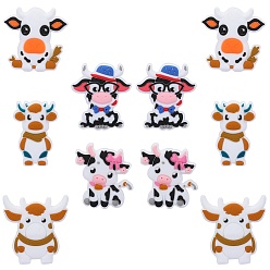 (52) Непрозрачная лаванда 10 шт. 5 стили для крупного рогатого скота, пищевые экологически чистые силиконовые бусины, разноцветные, 27~29.5x25.5~29x9~9.5 мм, отверстие : 2 мм, 2 шт / стиль