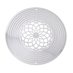 Цветок 201 нержавеющая сталь 3 вращающийся подвесной ветряной спиннер, для украшения сада внутри и снаружи помещения, не тускнеет, цвет нержавеющей стали, цветок, 100x1 мм, отверстие : 2 мм