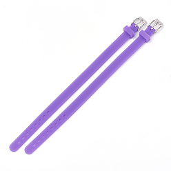 Blue Violet Silicone Watch Bands, with 201 Stainless Steel Clasps, Blue Violet, 8-7/8 inch(22.5~22.7cm), 10x3mm