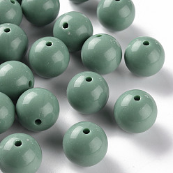 Cadet Blue Opaque Acrylic Beads, Round, Cadet Blue, 20x19mm, Hole: 3mm, about 111pcs/500g