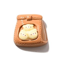 Сэнди Коричневый Непрозрачные кабошоны из смолы, искусственный хлеб, песчаный коричневый, 18x18.5x6.5 мм