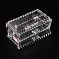 Clear Cuboid Plastic Bead Containers, 3 Compartments, Clear, 18.9x10.2x9.4cm