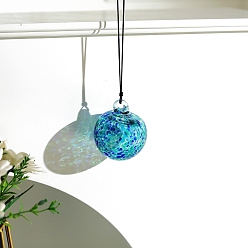 Темно-Голубой Рождественские шары из выдувного стекла ручной работы, подвесные украшения, смотровые шары сад двор патио или газон рождественская елка декор, глубокое синее небо, 260 мм