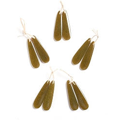 Африканский Нефрит Природные африканские нефритовые подвески, для изготовления ювелирных изделий, слеза, 45~45.5x12~12.5x4~4.5 мм, отверстие : 1 мм