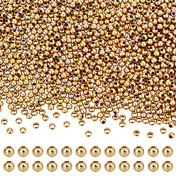 Золотой 304 из нержавеющей стали бусы, круглые, золотые, 2.4x2 мм, отверстия: 0.8 о mm 500 шт / мешок, 2 мешки.