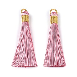 Pink Полиэстер кисточка большие подвесные украшения, розовые, 83 мм, отверстие : 8x6.5 мм