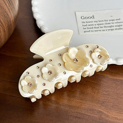 Champagne Gold Заколки для волос в форме когтей из ацетата целлюлозы с цветами, аксессуары для волос для женщин и девочек, шампанское золото, 86 мм