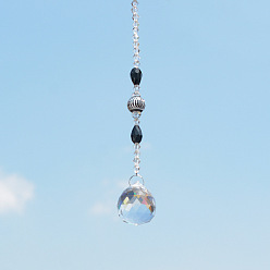 Черный Подвеска в виде ловца солнца из хрустального стекла, создатель радуги, украшение сада и дома своими руками, чёрные, 195x30 мм