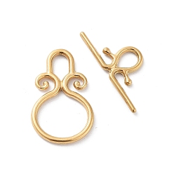 Настоящее золото 18K Ионное покрытие (ip) 304 застежки из нержавеющей стали, реальный 18 k позолоченный, 23.5x15x2 мм, отверстие : 6x3.5 мм, бар: 10x24x1.5 mm, отверстие : 5x3.5 мм