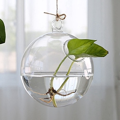 Круглые Подвесные стеклянные горшки для растений, Прозрачная гидропонная стеклянная ваза для украшения дома в саду, круглые, 150 мм