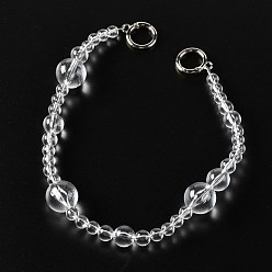 Clear Acrylic Bag Strap Chains, with Platinum Plated Alloy Key Clasps, Clear, 50.5cm