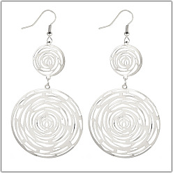 Платина Серьги-подвески из полого розового сплава, платина, 90x45 мм