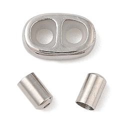Platino Extremos de cinta de latón con revestimiento de bastidor, con silicona, Platino, 6~13x3.5~8x3.5~3.5 mm, agujero: 0.8~2.5 mm