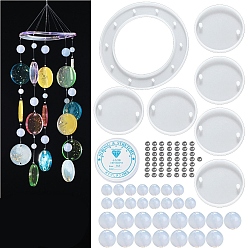 Плоский Круглый DIY пищевые силиконовые формы для колокольчиков, формы для литья смолы, инструменты для производства глиняных ремесел, белые, плоско-круглые, Размер упаковки: 220x150x15 mm