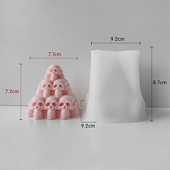 Triangle DIY Silicone Statue Candle Molds, For Candle Making, Skull, Triangle, 9.2x9.2x8.7cm