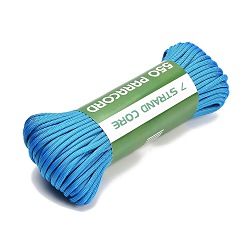 Dodger Blue 550 Paracord Polyester Parachute Cord, 7 Strand Core Cord, Round, Dodger Blue, 4mm, about 33.90 Yards(31m)/Bundle