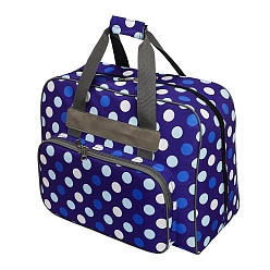 Синий Оксфордская вязаная сумка на молнии с узором в горошек, органайзер для хранения пряжи, сумка для крючков и спиц, синие, 24x48x31.8 см