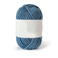 Стально-синий Шерстяная пряжа, для ткачества, вязание крючком, стальной синий, 5 мм, около 54.68 ярдов (50 м) / моток