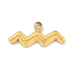 Водолей Настоящее 18k позолоченное вакуумное покрытие pvd 304 подвески из нержавеющей стали, обереги двенадцати созвездий, Водолей, 5.5x12x1 мм, отверстие : 1.2 мм