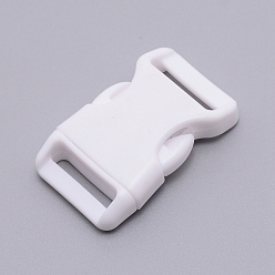 White POM Plastic Side Release Buckles, Survival Bracelet Clasps, White, 45.5x28x10mm, Hole: 20.5x3mm