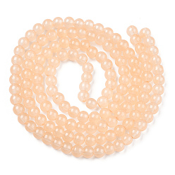 PeachPuff Baking Painted Imitation Jade Glass Round Bead Strands, PeachPuff, 6.5mm, Hole: 1.5mm, about 145pcs/strand, 31.8 inch