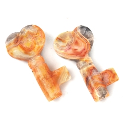 Сумасшедший Агат Натуральный сумасшедший агат, резной исцеляющий ключевой камень в форме сердца, Украшения из камня с энергией Рейки, 37~40x22x10 мм