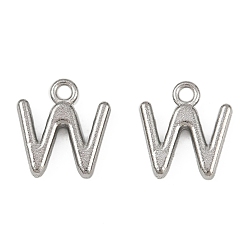 Letter W 304 прелести нержавеющей стали, полированный, цвет нержавеющей стали, Буква W, 8.5x8.5x2 мм, отверстие : 1.2 мм