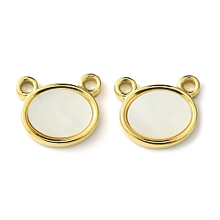 Real 14K Gold Plated Ion Plating(IP) 304 Stainless Steel Pave Shell Bear Charms, Real 14K Gold Plated, 11x12.5x2mm, Hole: 1.6mm